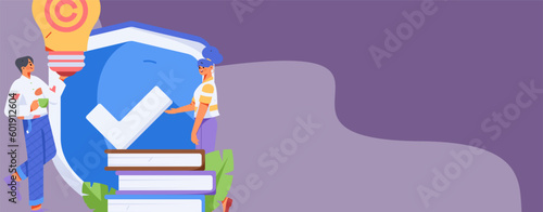 Protection of Intellectual Property Flat Vector Concept Operation Hand Drawn Illustration
