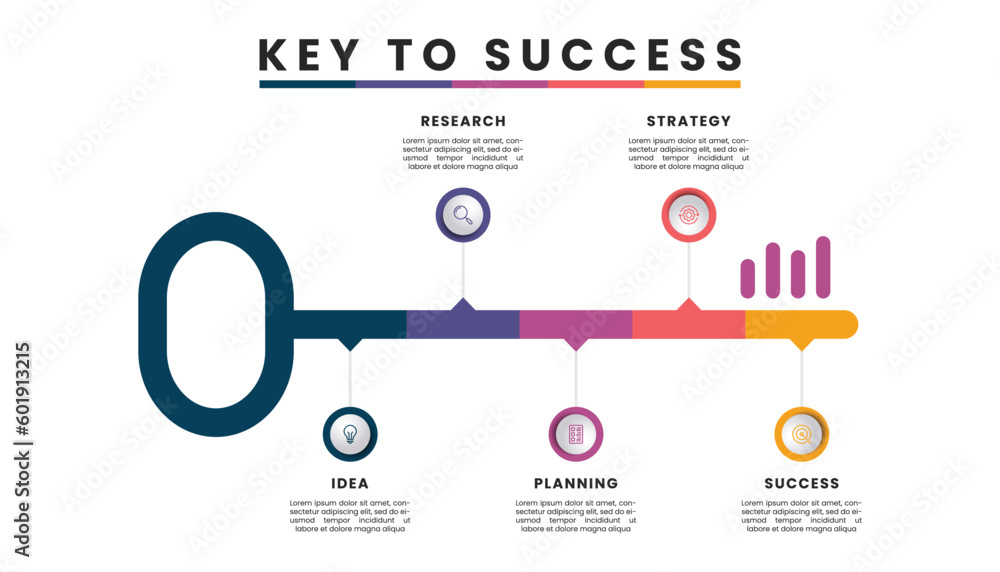 Business strategy infographic template. Key to success concept. Stock ...