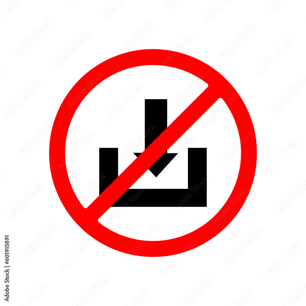 No Download sign illustration flat icon on white background..eps No Download sign illustration flat icon on white background..eps