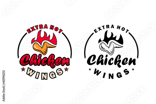 Chiken wings logo isolated template white background