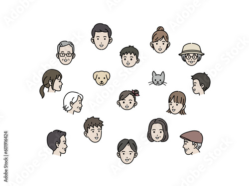 様々な年齢層の人々の顔