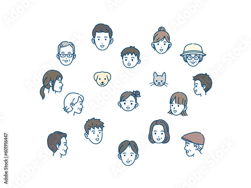 様々な年齢層の人々の顔