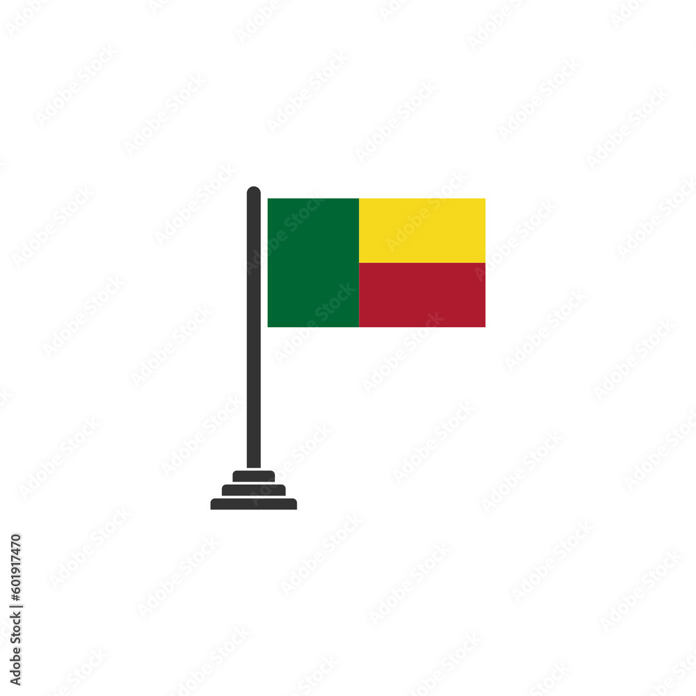 Benin flags icon set, Benin independence day icon set vector sign symbol Benin flags icon set, Benin independence day icon set vector sign symbol