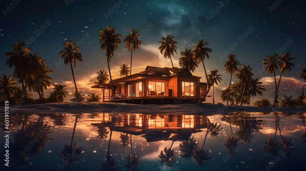 The night tropical island The night tropical island