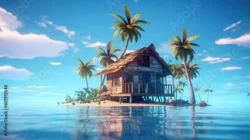 The beautiful tropical island