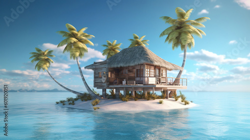 The beautiful tropical island