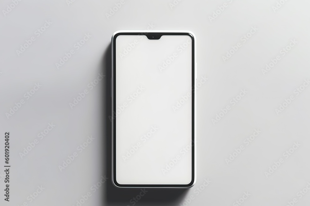 phone isolated on white, smart phone with blank screen isolated on a white colored background