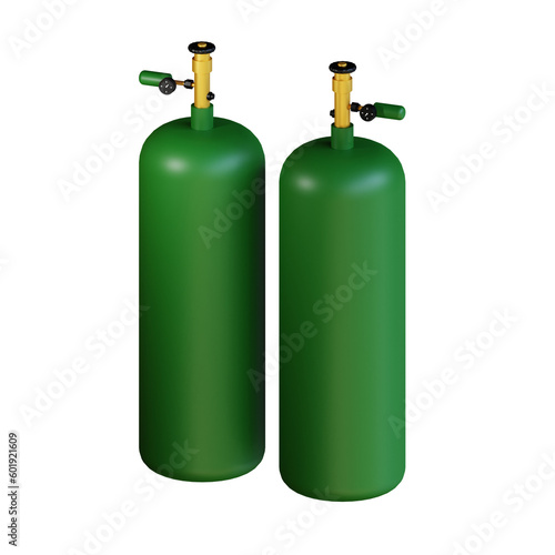 3d icon oxygen tank isolated on transparent background