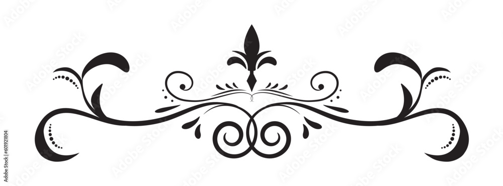 Floral hand drawn frame border decorative design element