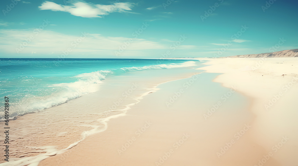 photo empty beach background in summer ai generative