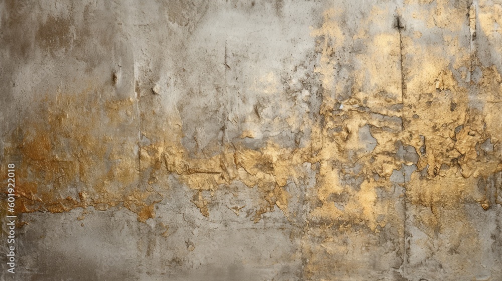 Silver background texture with golden elements created using generative AI tools