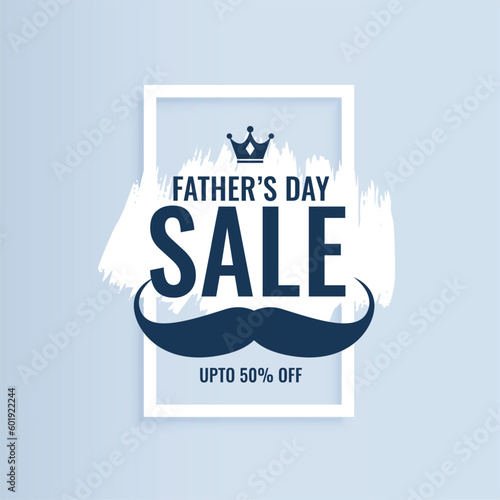 happy father's day super sale background with mustache design