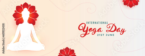 celebrate 21st june international yoga day with decorative poster design