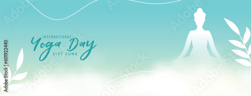 beautiful 21st june international yoga day banner with smoky effect