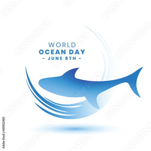 world ocean day background with social message to save marine ecosystem