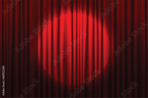 cinema-style textile curtain banner with spot light effect