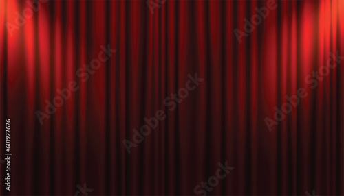 stage curtain backdrop banner with focus light effect for award ceremony