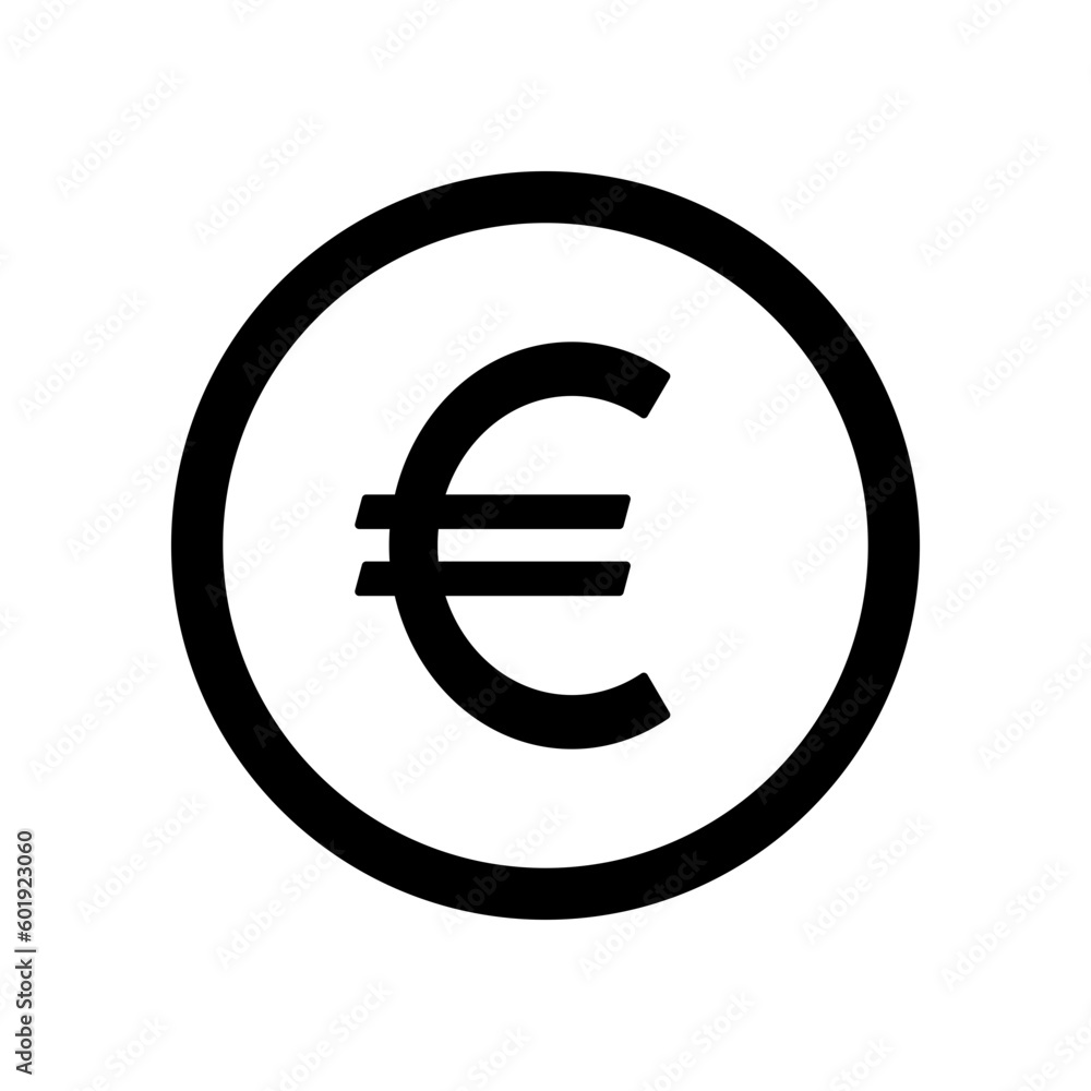 Euro sign icon on white background. Euro sign icon on white background.