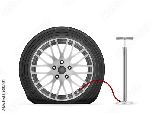 Hand air pump and flat tire
