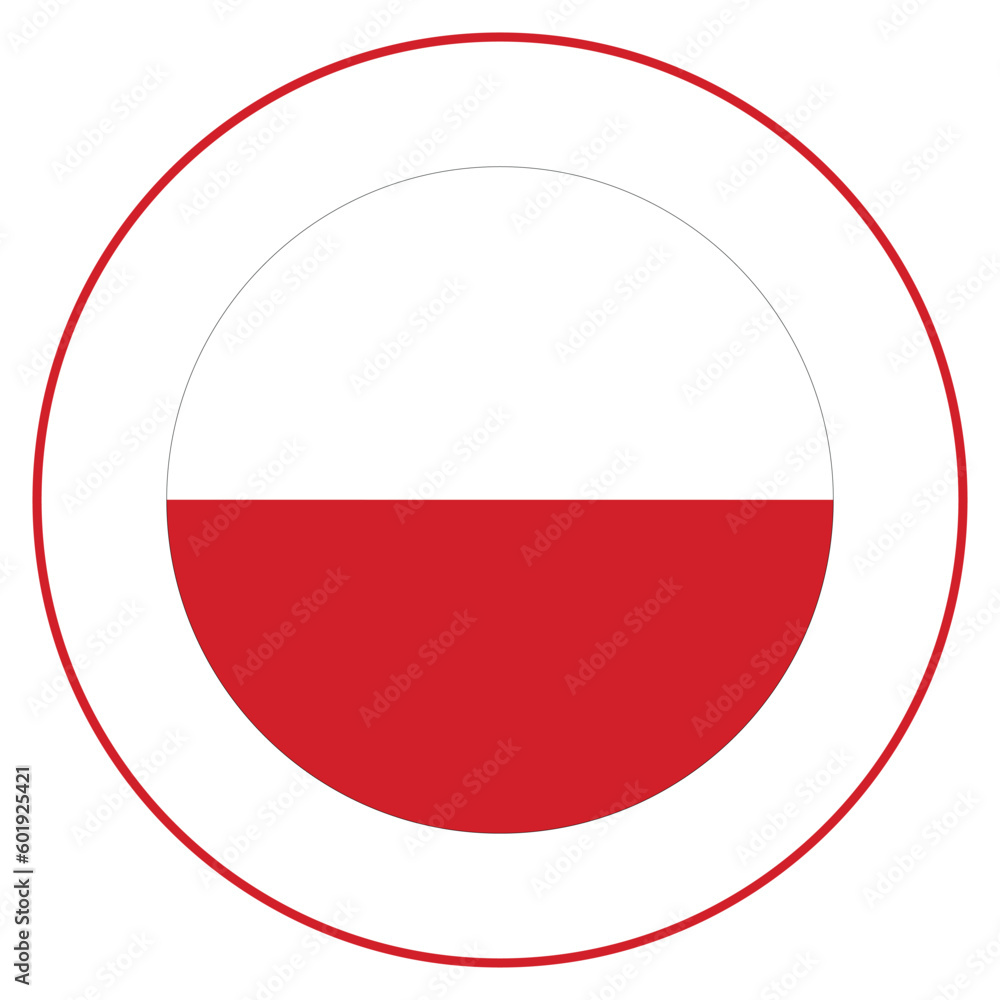 Flag of Poland in circle. Poland flag in circle Flag of Poland in circle. Poland flag in circle