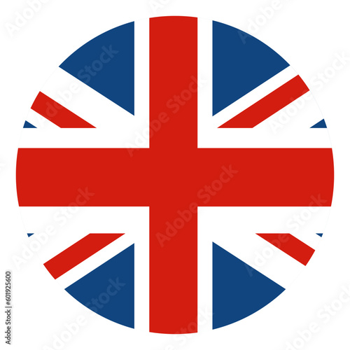 United Kingdom flag circle. Flag of UK in round circle	