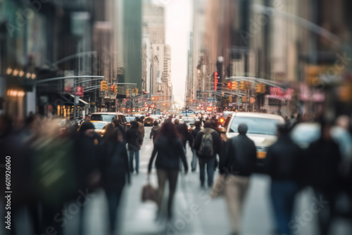 Wallpaper Mural blurred people at New York street Torontodigital.ca