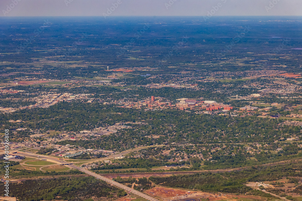 Aerial view of the Oklahoma cityscape