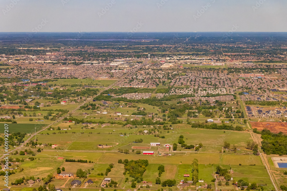 Obraz premium Aerial view of the Oklahoma cityscape