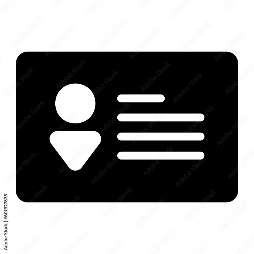 id card glyph icon id card glyph icon