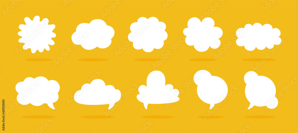Fototapeta premium White speech bubble element collection, Vector text box, Empty space speech bubble.