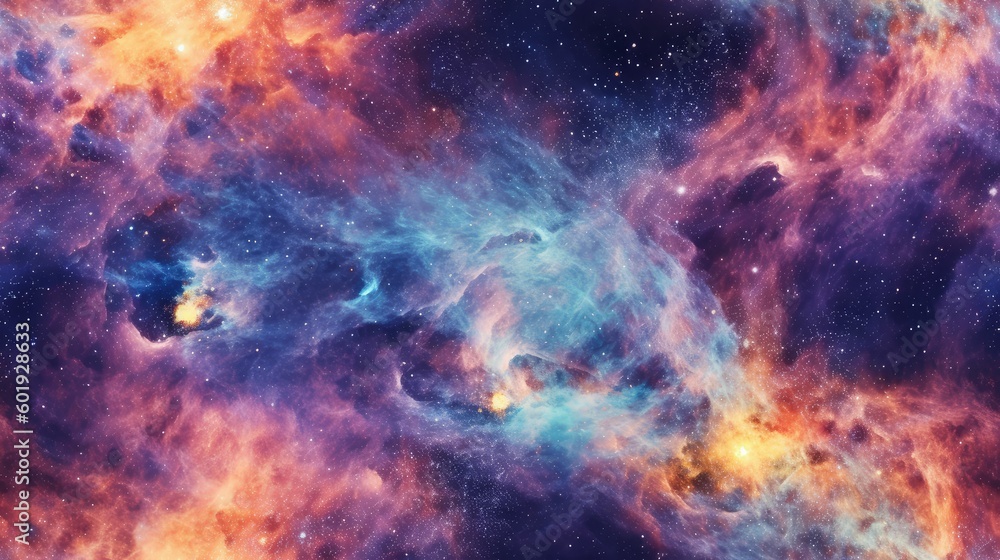 seamless close up of a swirling galaxy cosmic and mesmerizing background texture, tile, 8K, generative ai