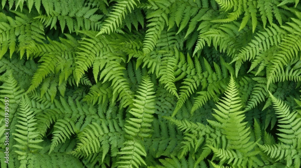 seamless texture of a vibrant green fern leaf detailed and natural background, tile, 8K, generative ai