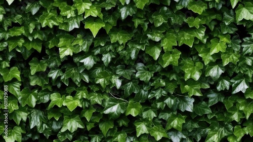 seamless ivy-covered wall green and rustic background texture, tile, 8K, generative ai