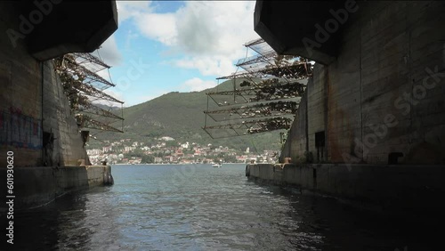 Exiting a cold war submarine base into the Bay of Kotor and the Adriatic Sea photo