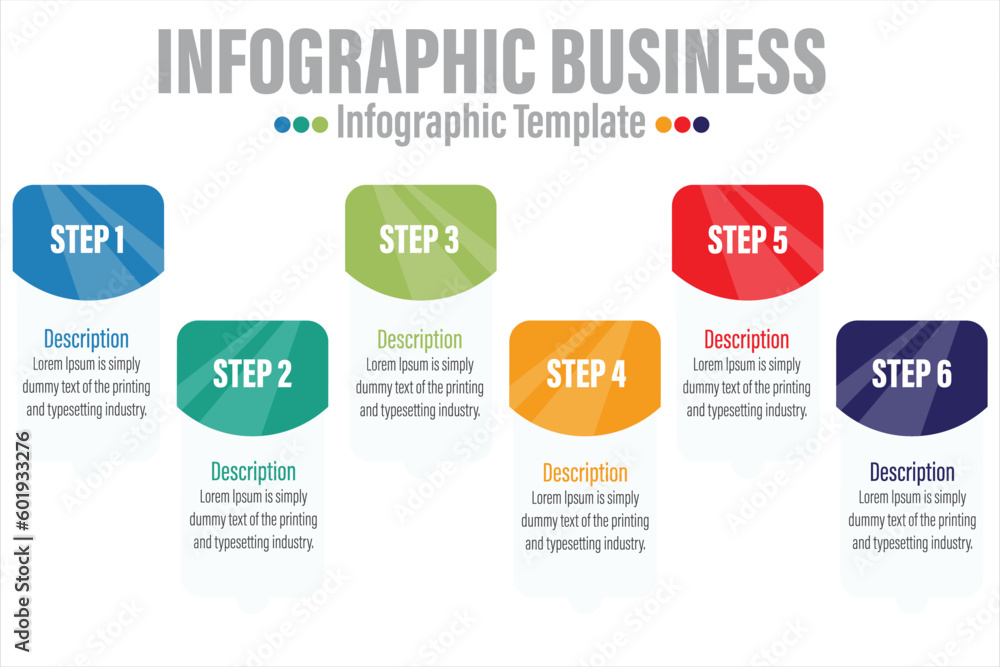 Six 6 rectangle link timeline steps or option workflow infographic plan concept design vector with icons. Business roadmap timeline network project template for presentation and report.