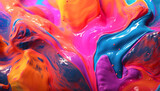 Explosive Liquid Art, Abstract Ink Splash Painting with Vibrant Colors and Wispy Cloud Effects