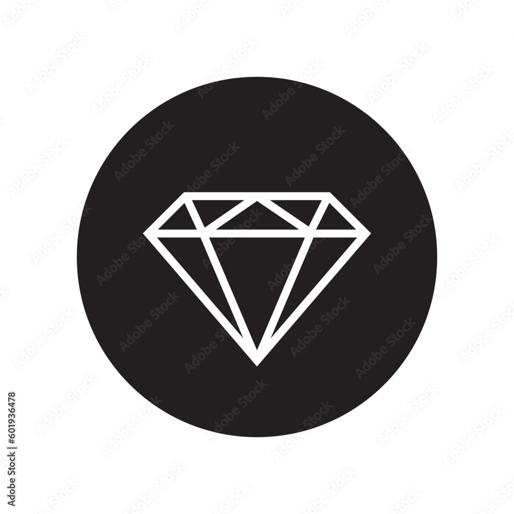Diamond, gem icon vector in line style. Precious stone concept Diamond, gem icon vector in line style. Precious stone concept