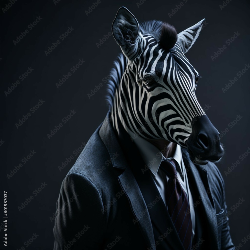 Fototapeta premium mobster zebra, generative ia