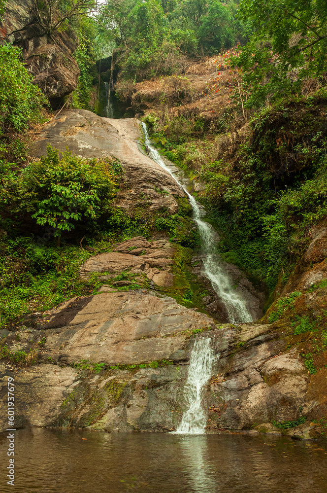 Tirikhola Dancing Falls, Namchi, Sikkim, India. It is a beautiful waterfall from Himalayan mountains and a very popular tourist spot. Tirikhola Dancing Falls, Namchi, Sikkim, India. It is a beautiful waterfall from Himalayan mountains and a very popular tourist spot.