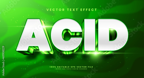 Green acid editable text style effect. Vector text effect with glowing luxury concept.