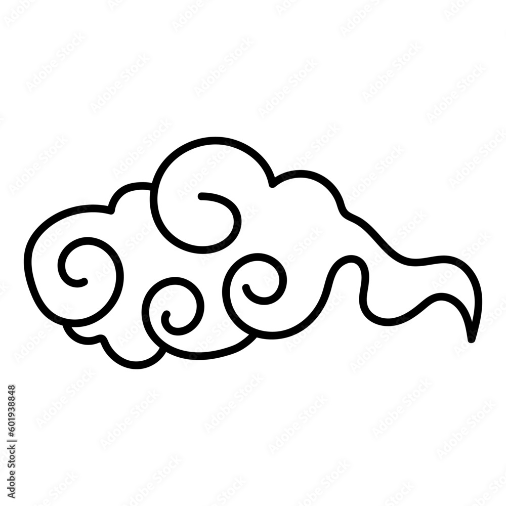 Chinese Auspicious Cloud Line art vector illustration Chinese Auspicious Cloud Line art vector illustration
