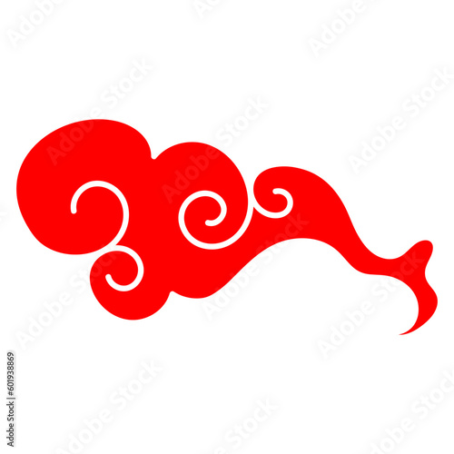 Red Chinese auspicious clouds vector image