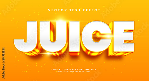 Orange juice editable text style effect. Vector text effect with glowing luxury concept.