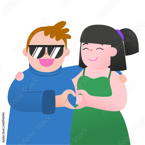 LGBTQ Couple In Love, Hug, Kiss, Pride Month, Be Yourself, Illustration
