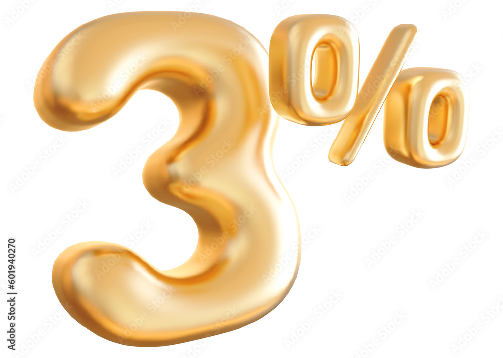 3 Number Percent gold 3d 3 Number Percent gold 3d