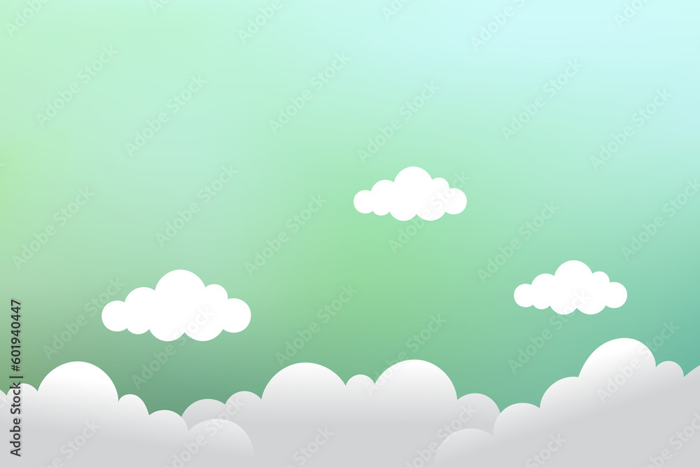 Abstract Colorful cartoon cute clouds pastel background