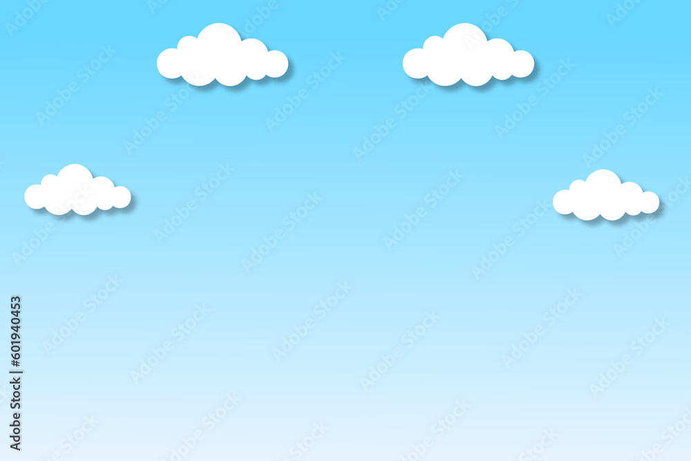 Abstract Colorful cartoon cute clouds pastel background