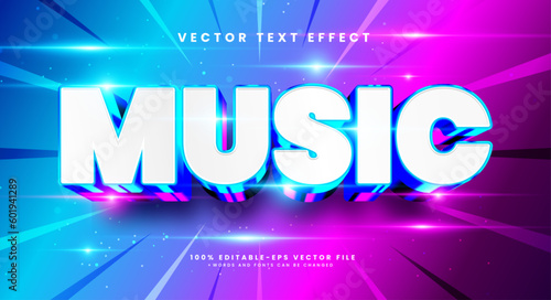 Music elegant editable text style effect. Vector text effect with luxury concept.