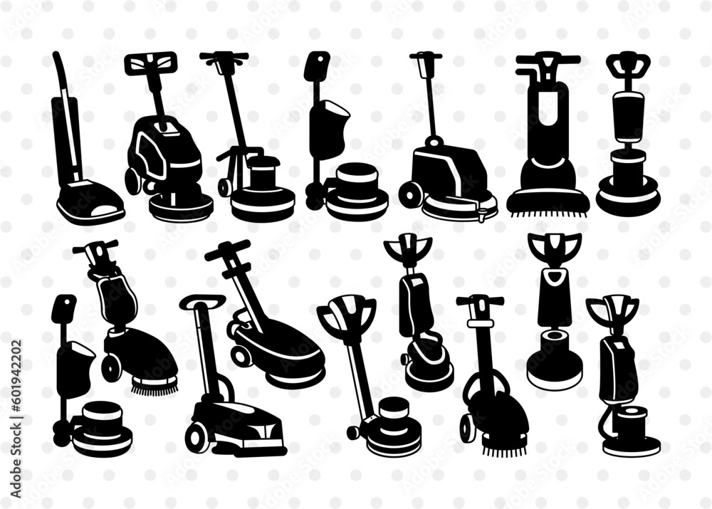 Floor Polisher Silhouette, Floor Polisher SVG, Floor Machine Svg, Floor