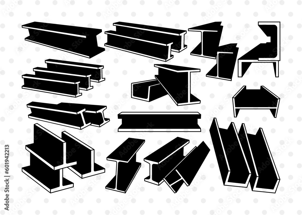 Vetor de Steel Beam Silhouette, Steel Beam SVG, Ironworker Svg, Beam